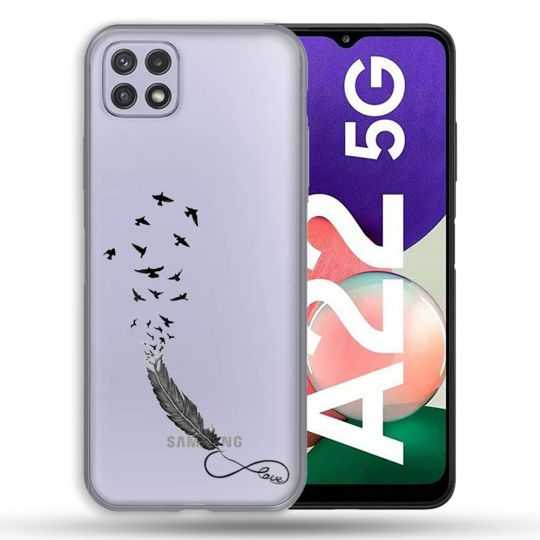 Coque Transparente Pour Samsung Galaxy A22 5G Plume Infini