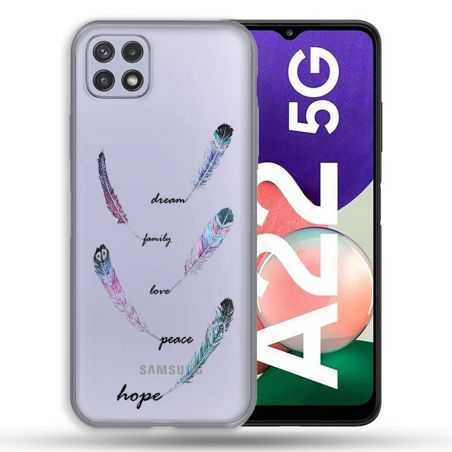 Coque Transparente Pour Samsung Galaxy A22 5G Plume Couleur