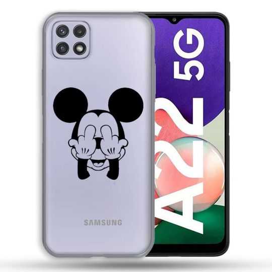 Coque Transparente Pour Samsung Galaxy A22 5G Mickey doigt