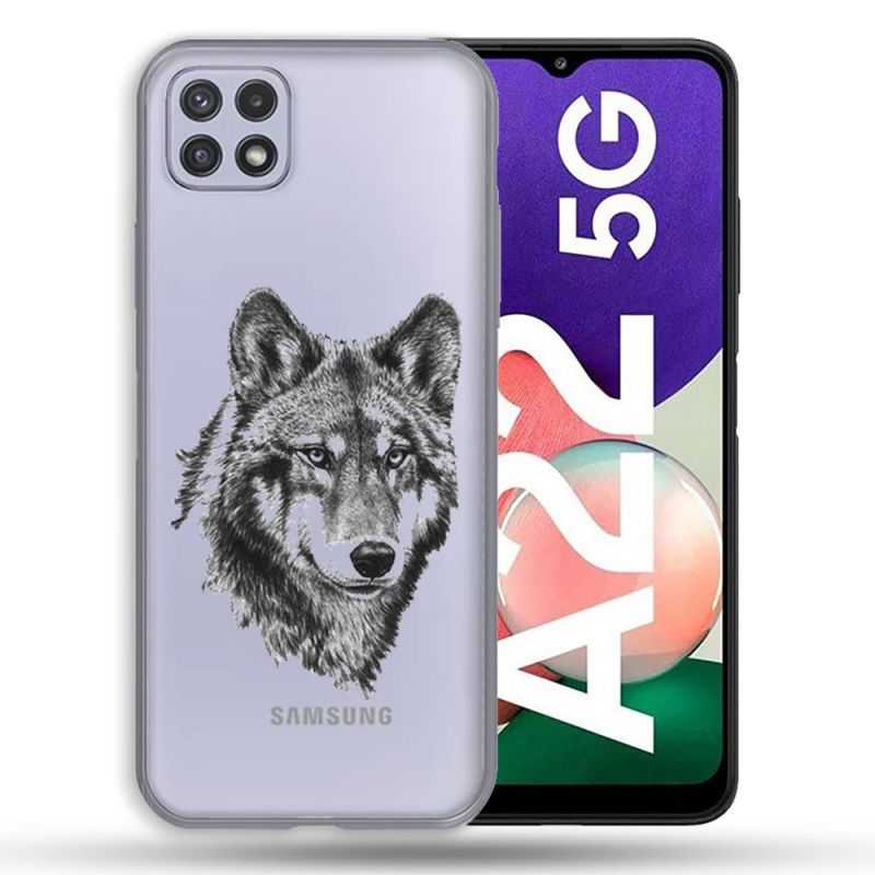 Coque Transparente Pour Samsung Galaxy A22 5G Loup