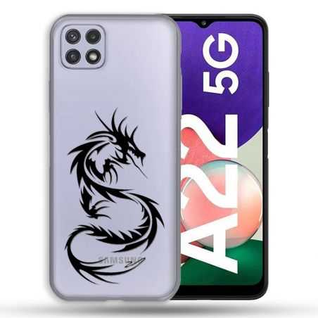 Coque Transparente Pour Samsung Galaxy A22 5G Dragon Noir