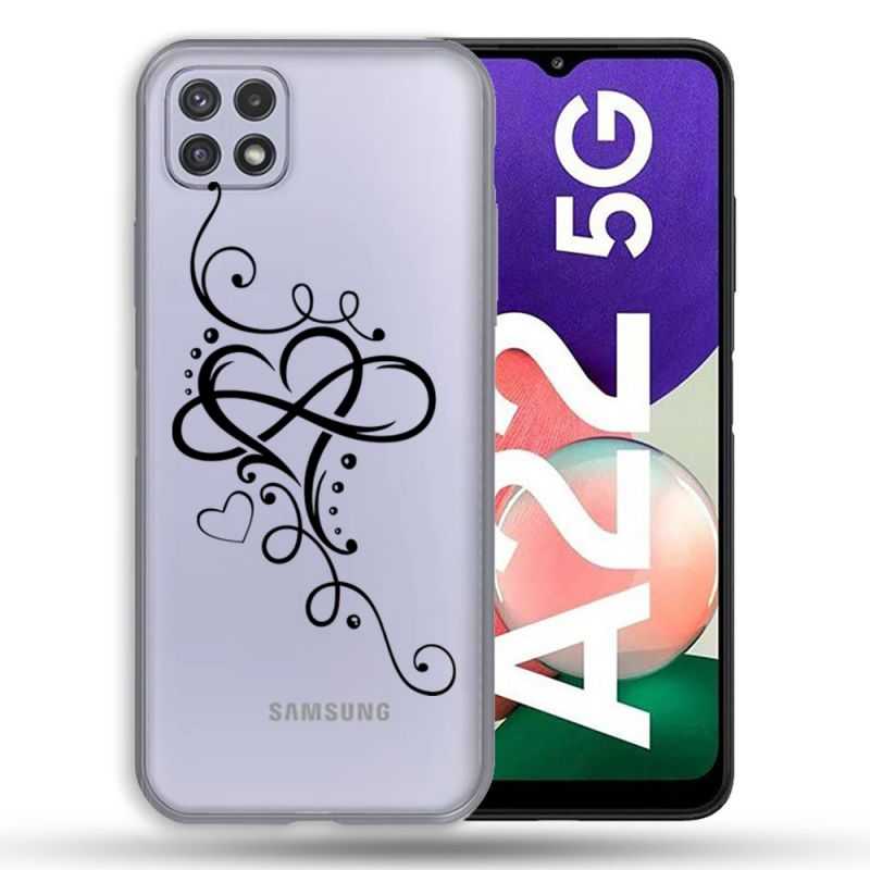 Coque Transparente Pour Samsung Galaxy A22 5G Cœur infini