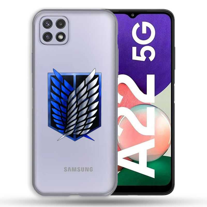 Coque Transparente Pour Samsung Galaxy A22 5G Attaque Titan Logo