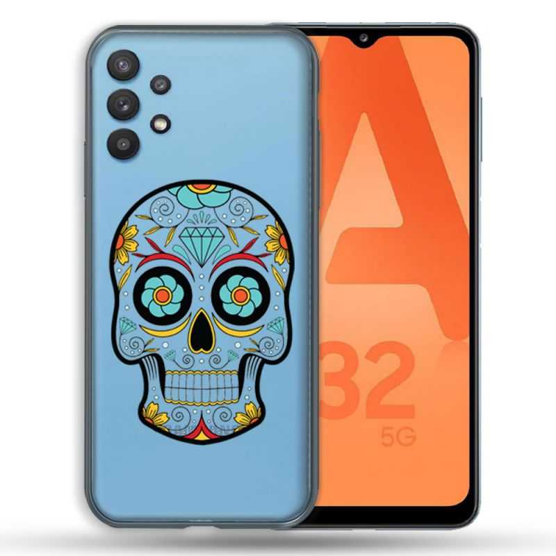 Coque Transparente Pour Samsung Galaxy A32 5G Tete Mort Color