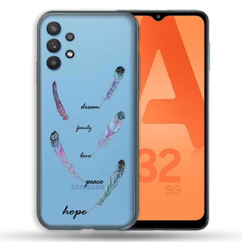 Coque Transparente Pour Samsung Galaxy A32 5G Plume Couleur