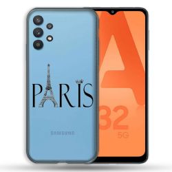 Coque Transparente Pour Samsung Galaxy A32 5G Paris Noir