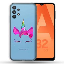Coque Transparente Pour Samsung Galaxy A32 5G Licorne Paillette