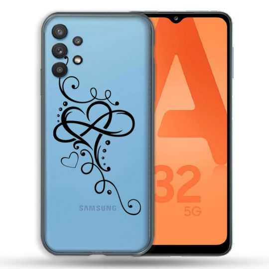 Coque Transparente Pour Samsung Galaxy A32 5G Cœur infini
