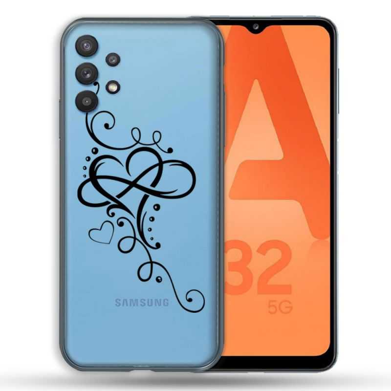 Coque Transparente Pour Samsung Galaxy A32 5G Cœur infini