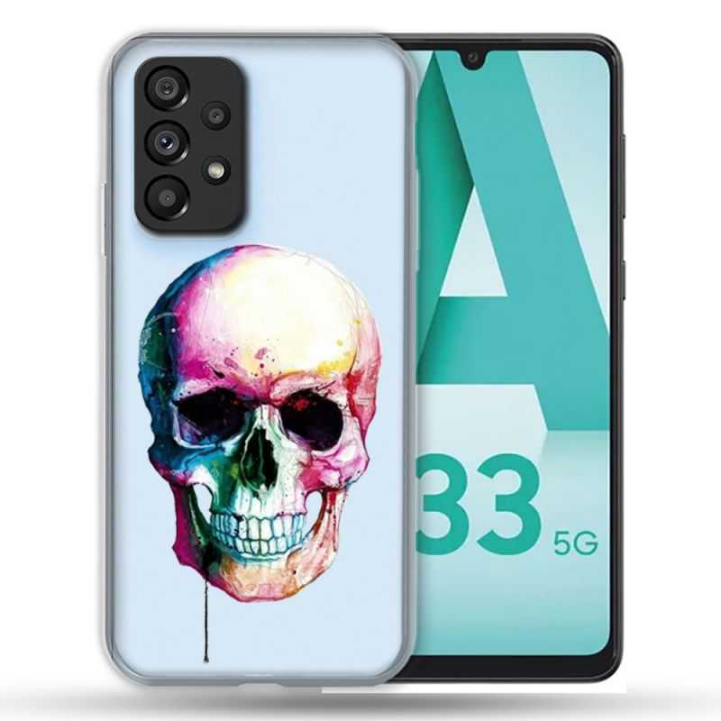 Coque Transparente Pour Samsung Galaxy A33 5G Skull Head Crane Colore