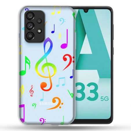 Coque Transparente Pour Samsung Galaxy A33 5G Note Musique Colore