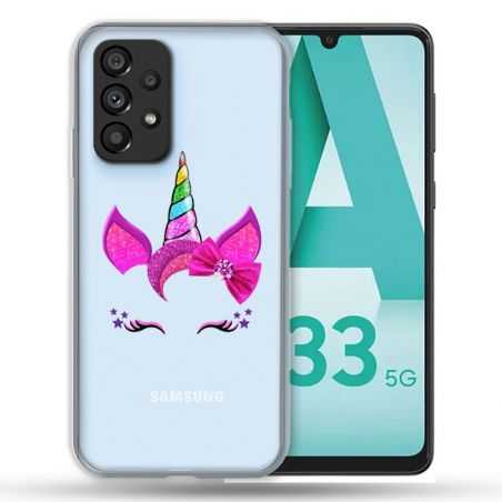 Coque Transparente Pour Samsung Galaxy A33 5G Licorne Paillette