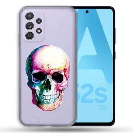 Coque Transparente Pour Samsung Galaxy A52 / A52S Skull Head Crane Colore