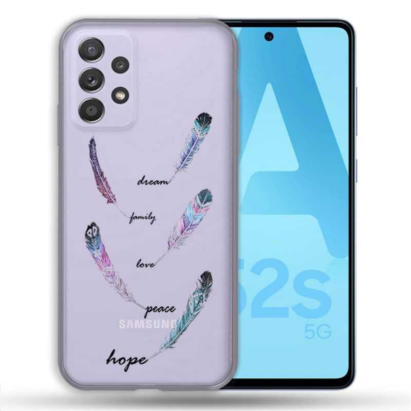 Coque Transparente Pour Samsung Galaxy A52 / A52S Plume Couleur