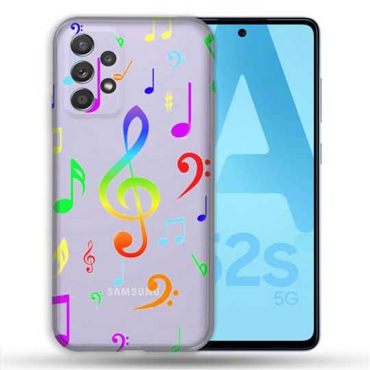 Coque Transparente Pour Samsung Galaxy A52 / A52S Note Musique Colore