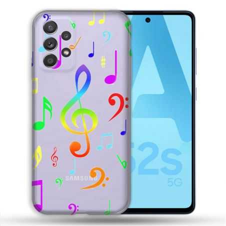 Coque Transparente Pour Samsung Galaxy A52 / A52S Note Musique Colore
