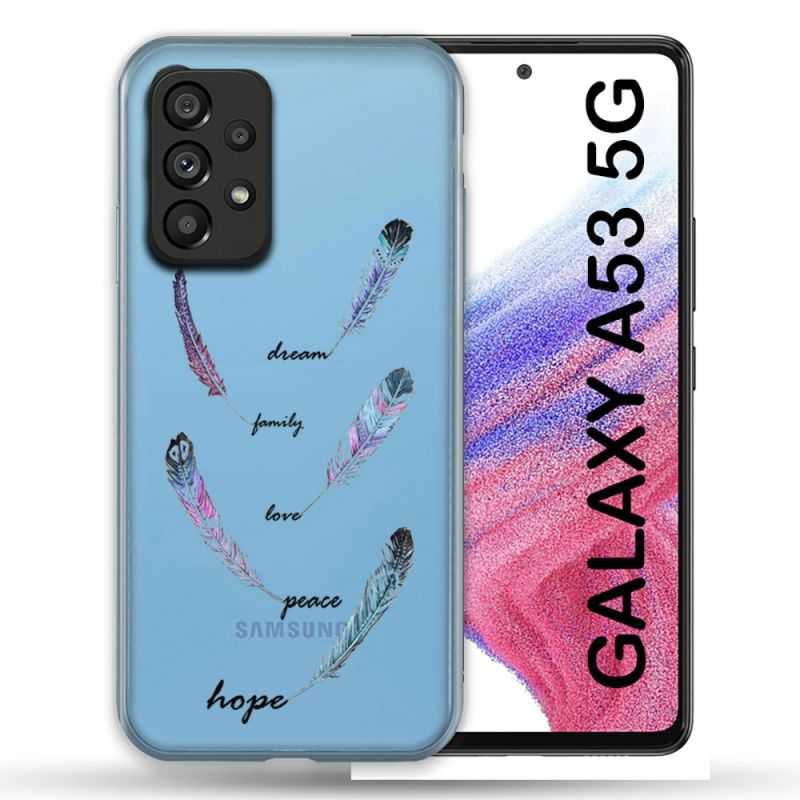 Coque Transparente Pour Samsung Galaxy A53 5G Plume Couleur