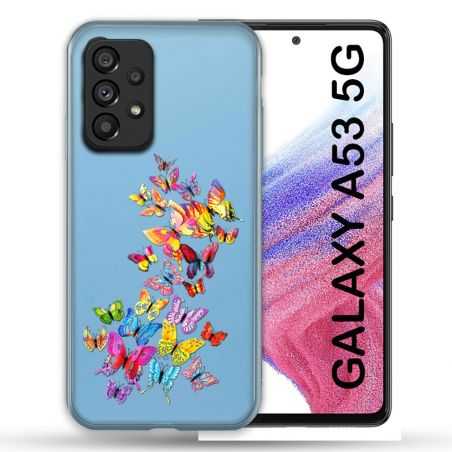 Coque Transparente Pour Samsung Galaxy A53 5G Papillon Multicolore
