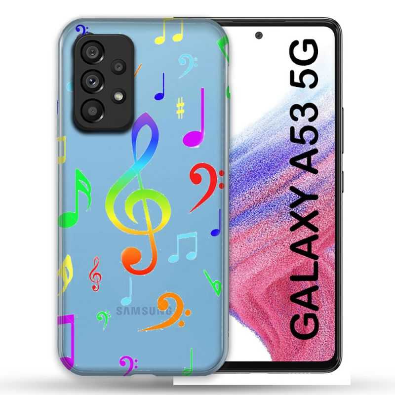 Coque Transparente Pour Samsung Galaxy A53 5G Note Musique Colore