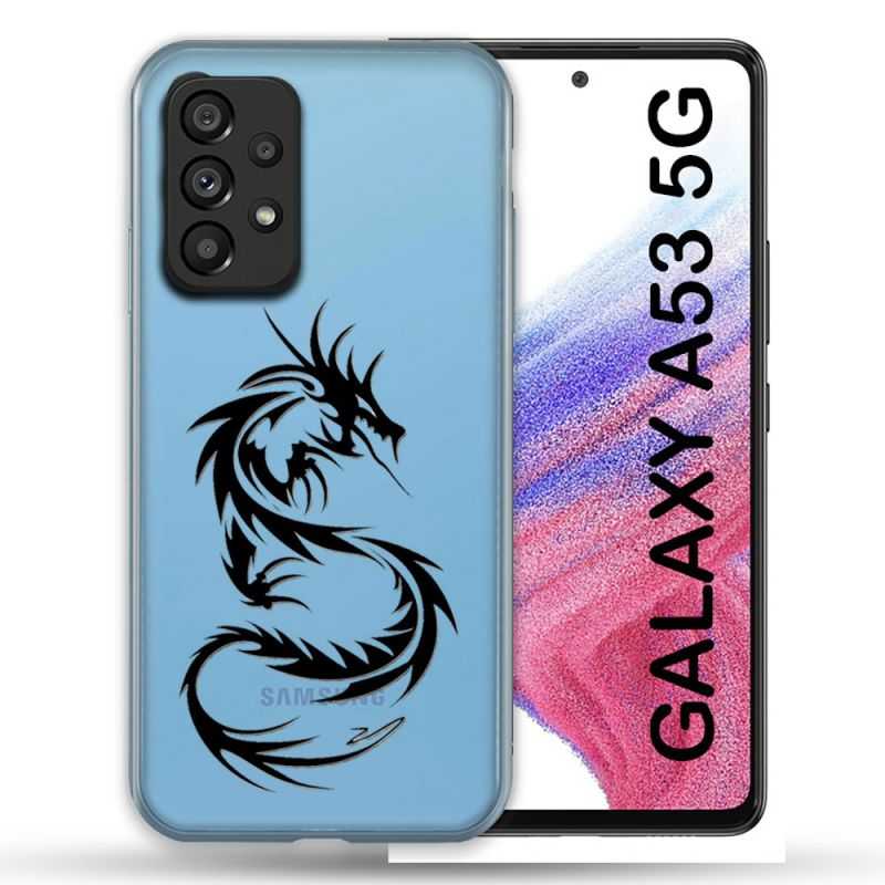 Coque Transparente Pour Samsung Galaxy A53 5G Dragon Noir