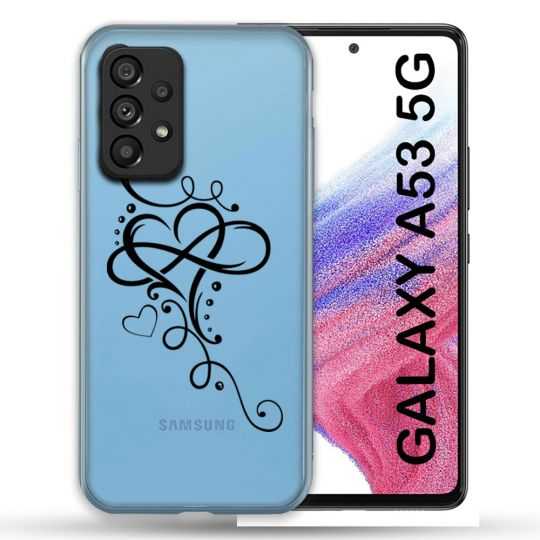 Coque Transparente Pour Samsung Galaxy A53 5G Cœur infini