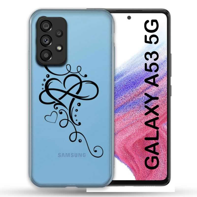 Coque Transparente Pour Samsung Galaxy A53 5G Cœur infini