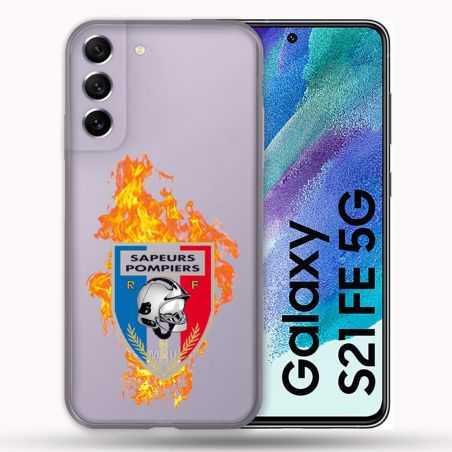 Coque Transparente Pour Samsung Galaxy S21 FE Pompier Feu