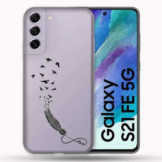 Coque Transparente Pour Samsung Galaxy S21 FE Plume Infini