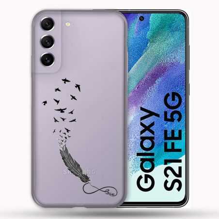 Coque Transparente Pour Samsung Galaxy S21 FE Plume Infini