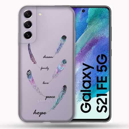 Coque Transparente Pour Samsung Galaxy S21 FE Plume Couleur
