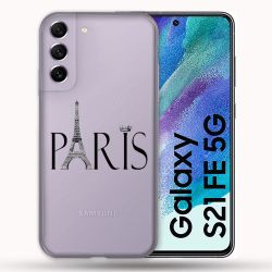 Coque Transparente Pour Samsung Galaxy S21 FE Paris Noir