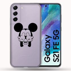 Coque Transparente Pour Samsung Galaxy S21 FE Mickey doigt