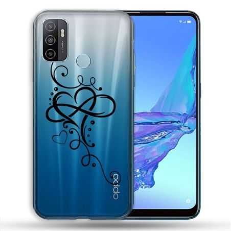 Coque Transparente Pour Oppo A53 / A53S Cœur infini