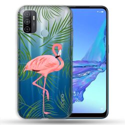 Coque Transparente Pour Oppo A53 / A53S Flamant Rose