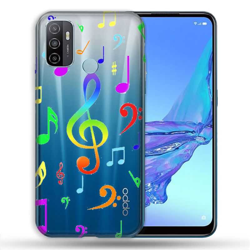 Coque Transparente Pour Oppo A53 / A53S Note Musique Colore