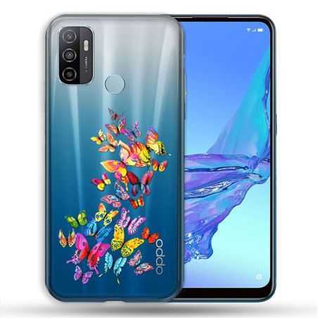 Coque Transparente Pour Oppo A53 / A53S Papillon Multicolore