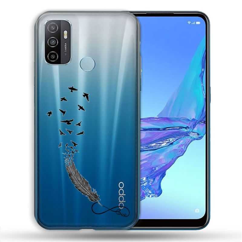 Coque Transparente Pour Oppo A53 / A53S Plume Infini