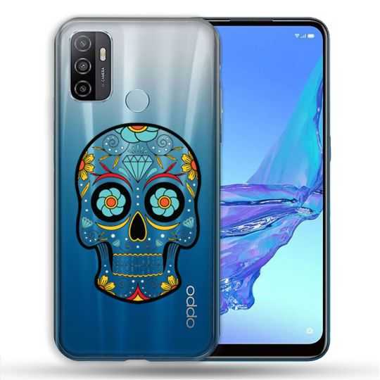 Coque Transparente Pour Oppo A53 / A53S Tete Mort Color