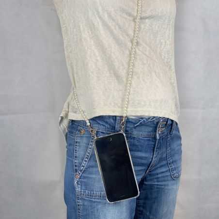 Coque Transparente Pour Samsung Galaxy S21FE / S21 FE avec Lanière / Bandoulière téléphone Perle