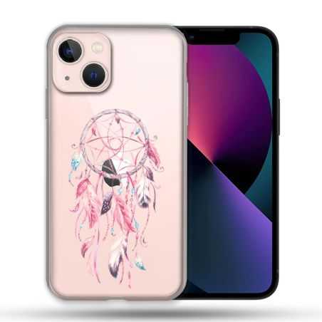 Coque Transparente Pour Apple Iphone 13 (6,1) Attrape Reve Rose