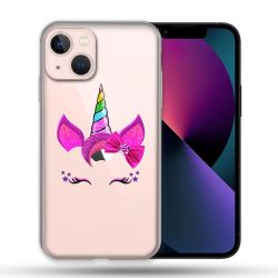 Coque Transparente Pour Apple Iphone 13 (6,1) Licorne Paillette
