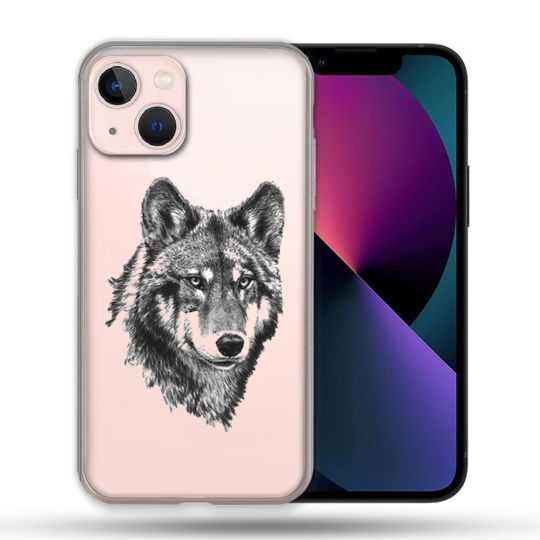 Coque Transparente Pour Apple Iphone 13 (6,1) Loup
