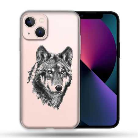 Coque Transparente Pour Apple Iphone 13 (6,1) Loup
