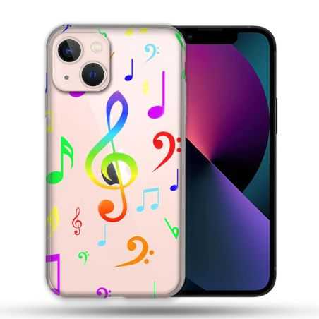Coque Transparente Pour Apple Iphone 13 (6,1) Note Musique Colore