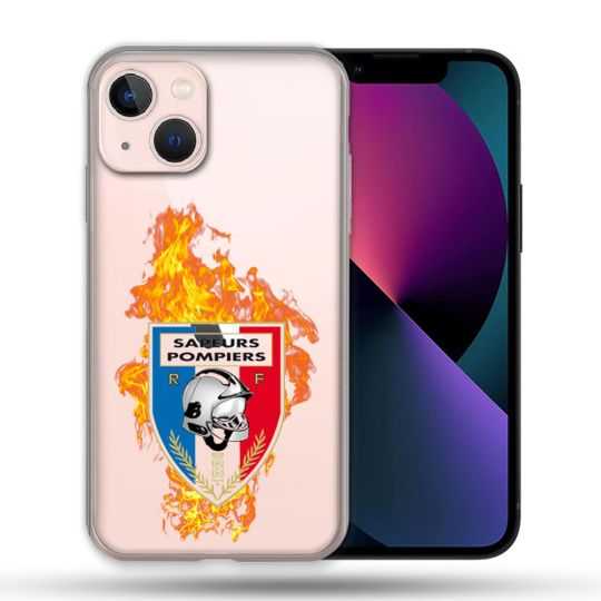 Coque Transparente Pour Apple Iphone 13 (6,1) Pompier Feu