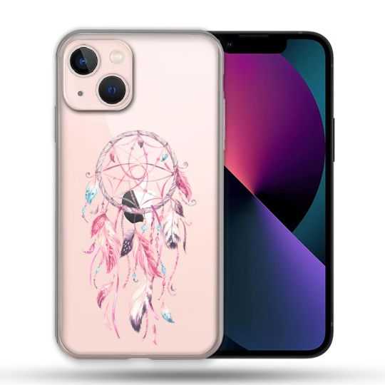 Coque Transparente Pour Apple Iphone 13 Mini (5.4) Attrape Reve Rose