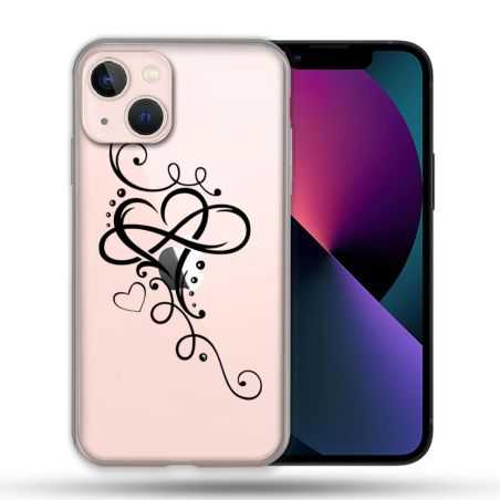 Coque Transparente Pour Apple Iphone 13 Mini (5.4) Cœur infini