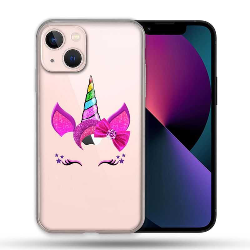 Coque Transparente Pour Apple Iphone 13 Mini (5.4) Licorne Paillette