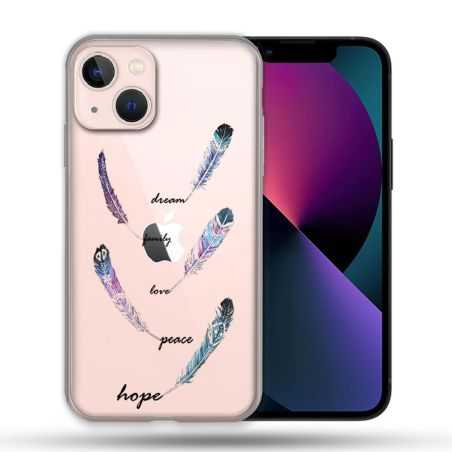 Coque Transparente Pour Apple Iphone 13 Mini (5.4) Plume Couleur