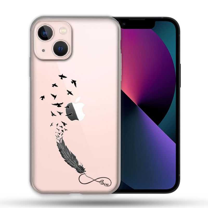 Coque Transparente Pour Apple Iphone 13 Mini (5.4) Plume Infini